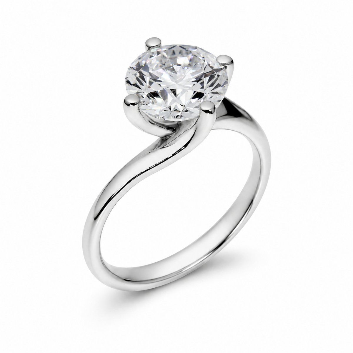 Lab-Grown Gedraaide Solitair ring 2.58crt